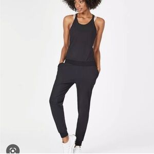 Sweaty Betty Black Explorer Strappy Back Jumpsuit NEW
